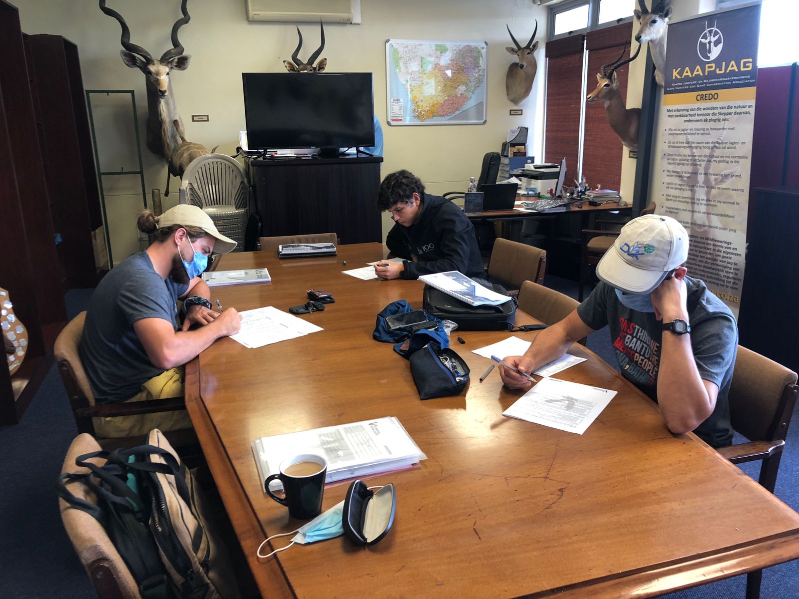 Students writing a test